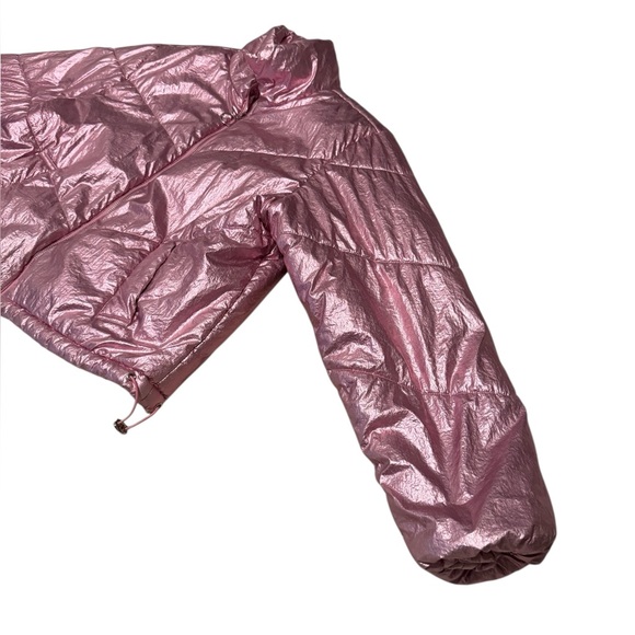 Judith March Pink Metallic Puffer Jacket Size Medium - Picture 5 of 10